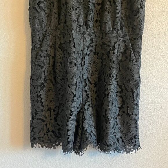 Diane‎ Von Furstenberg DVF Jemmie Lace Romper Grey Melange Size 2 - Picture 5 of 15